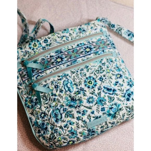 Women's Cotton Triple Zip Hipster Crossbody Purse - Picture 1 of 2